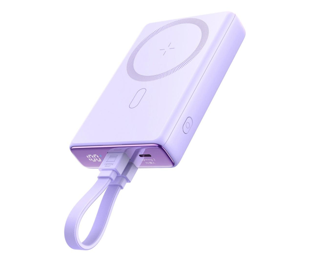 JoyRoom Powerbank magnetyczny 10000mAh 20W z podstawką fioletowy - 1257847 - zdjęcie